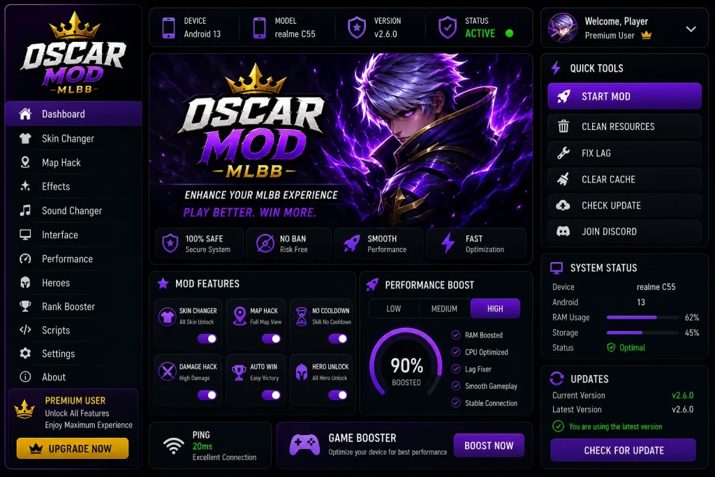 oscar mod mlbb