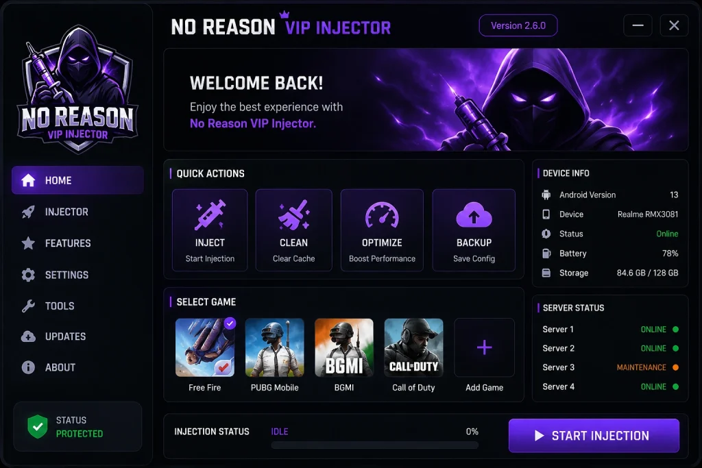 no reason vip injector