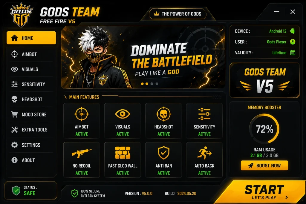 gods team free fire